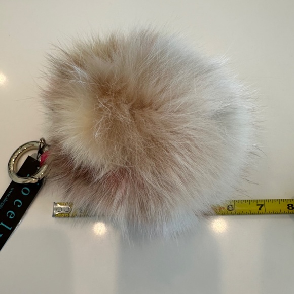 NEW | JOCELYN | FUR Pom-Pom Bag Charm | PUFF Key Holder | Pink Multi - Picture 8 of 8